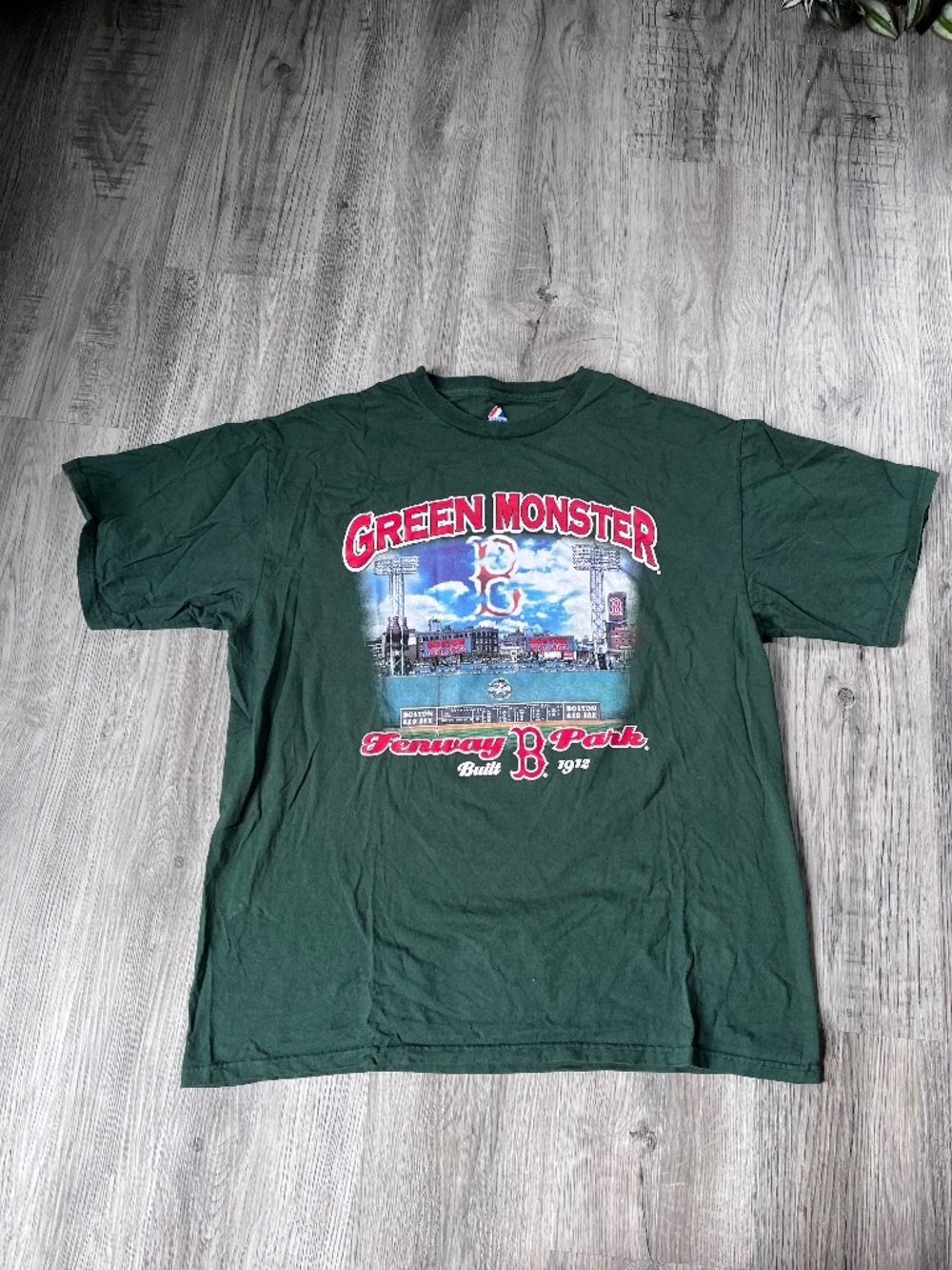 Boston Red Sox MLB Fenway Park Green Monster Graphic Vintage Tee Shirt XL